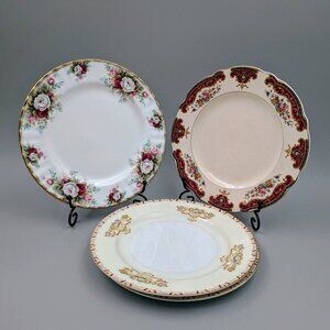 Pretty Bundle of 4 Vintage Shabby Chic | Cottagecore Floral 8" Porcelain Plates